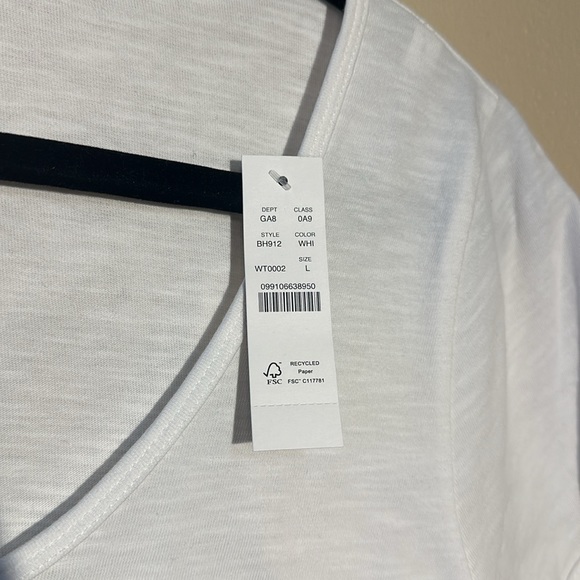 NWT J. Crew white cotton slub scoop neck short sleeved t-shirt size large crop - Picture 5 of 6